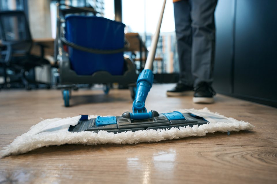 Cleaning the floor